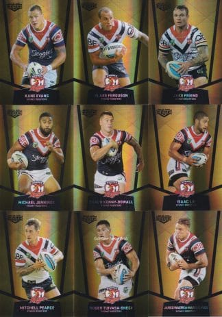 2015 NRL Elite Gold Parallel Team Set - Sydney Roosters