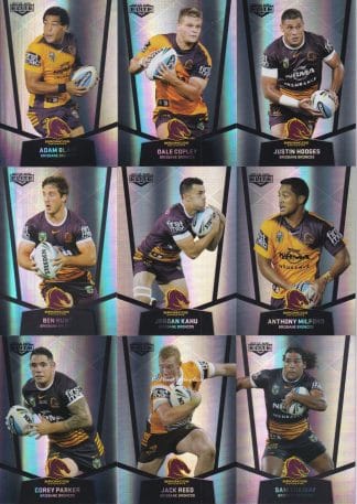 2015 NRL Elite Silver Parallel Team Set - Brisbane Broncos