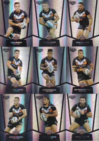 2015 NRL Elite Silver Parallel Team Set - Wests Tigers
