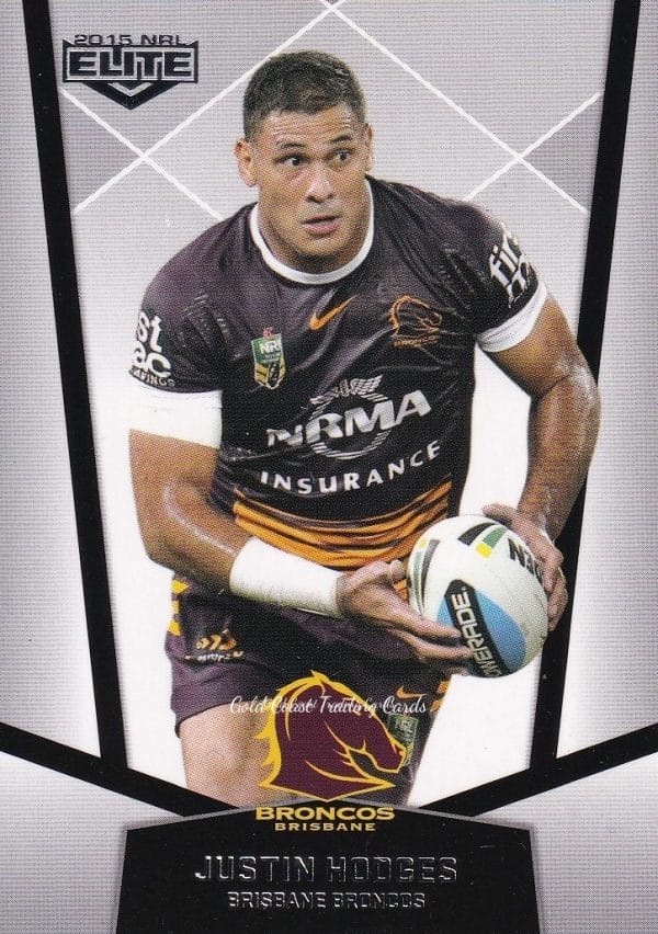 2015 NRL Elite Common Card - Base 003 Justin Hodges Brisbane Broncos
