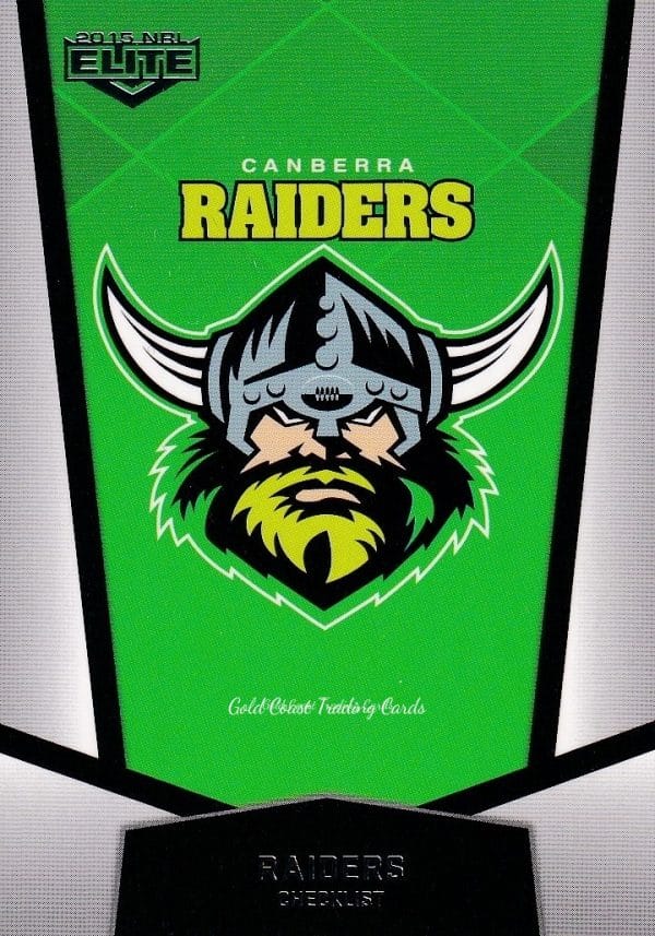 2015 NRL Elite Common Card - Base 020 Logo Checklist Canberra Raiders