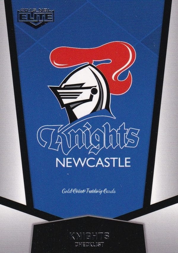 2015 NRL Elite Common Card - Base 080 Logo Checklist Newcastle Knights