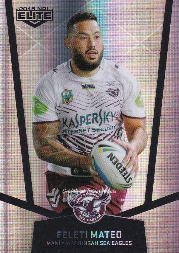 2015 NRL Elite Silver Parallels - P053 Feleti Mateo Manly Sea Eagles