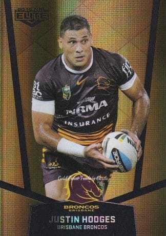 2015 NRL Elite Gold Parallels - PS003 Justin Hodges Brisbane Broncos