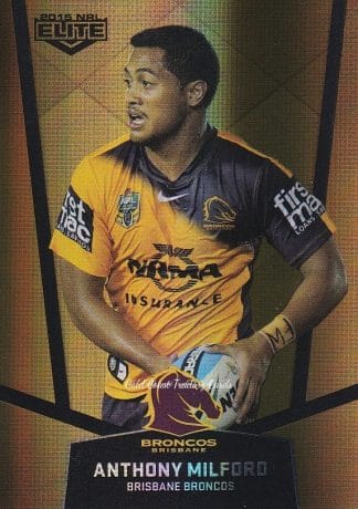 2015 NRL Elite Gold Parallels - PS006 Anthony Milford Brisbane Broncos