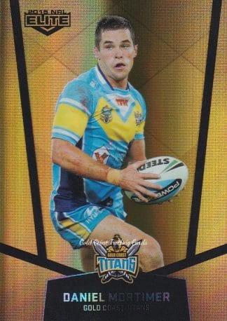2015 NRL Elite Gold Parallels - PS041 Daniel Mortimer Gold Coast Titans