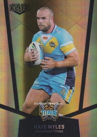 2015 NRL Elite Gold Parallels - PS042 Nate Myles Gold Coast Titans