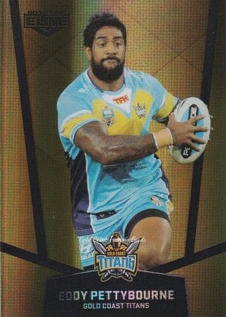 2015 NRL Elite Gold Parallels - PS043 Eddy Pettybourne Gold Coast Titans