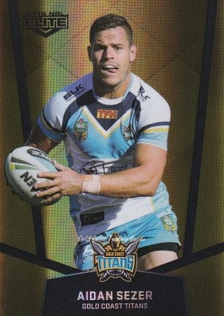 2015 NRL Elite Gold Parallels - PS045 Aidan Sezer Gold Coast Titans