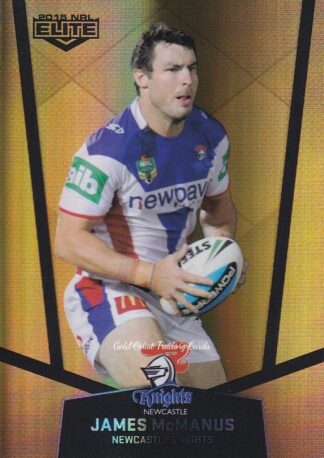 2015 NRL Elite Gold Parallels - PS066 James McManus Newcastle Knights
