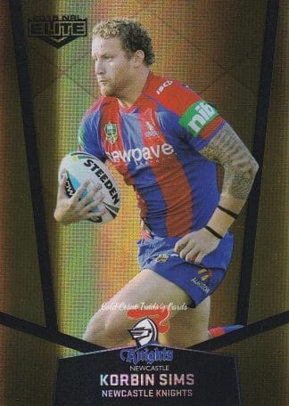 2015 NRL Elite Gold Parallels - PS070 Korbin Sims Newcastle Knights