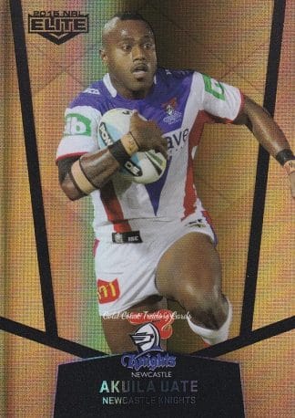 2015 NRL Elite Gold Parallels - PS072 Akuila Uate Newcastle Knights