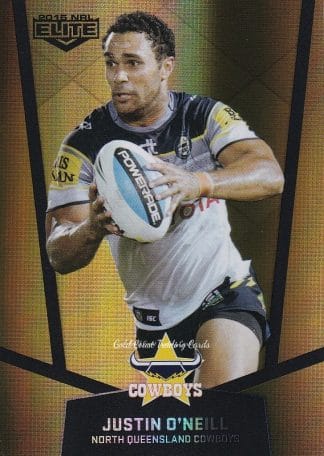 2015 NRL Elite Gold Parallels - PS078 Justin O'Neill North Qld Cowboys