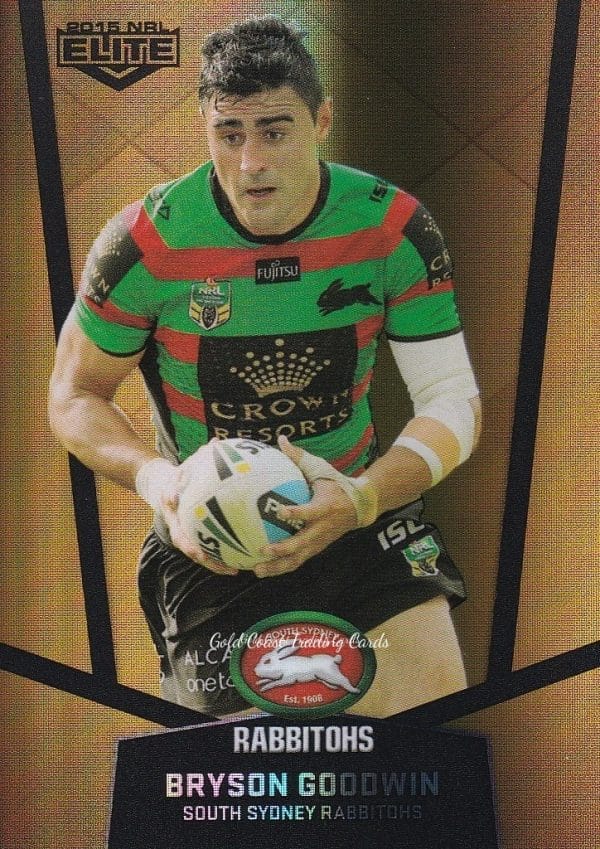 2015 NRL Elite Gold Parallels - PS100 Bryson Goodwin South Sydney Rabbitohs