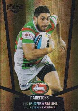 2015 NRL Elite Gold Parallels - PS101 Chris Grevsmuhl South Sydney Rabbitohs