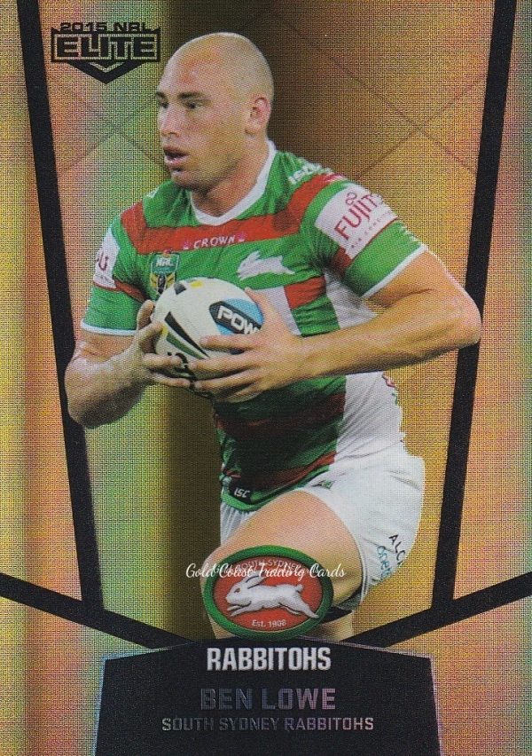 2015 NRL Elite Gold Parallels - PS104 Ben Lowe South Sydney Rabbitohs