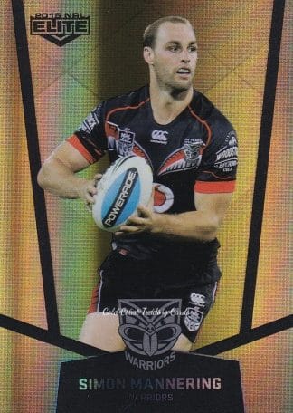 2015 NRL Elite Gold Parallels - PS131 Simon Mannering Warriors
