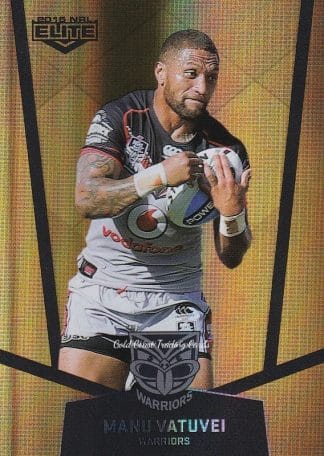 2015 NRL Elite Gold Parallels - PS135 Manu Vatuvei Warriors