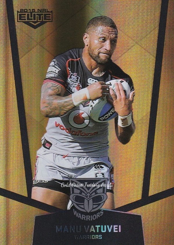 2015 NRL Elite Gold Parallels - PS135 Manu Vatuvei Warriors