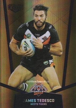 2015 NRL Elite Gold Parallels - PS144 James Tedesco Wests Tigers