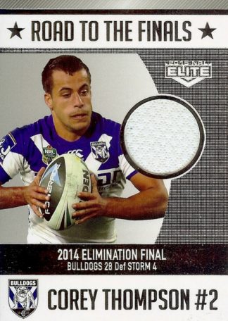 2015 NRL Elite Road To Finals Jersey Patch - RF1 Corey Thompson Canterbury Bulldogs