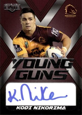 2015 NRL Elite Young Guns Signature - YGS01 Kodi Nikorima Brisbane Broncos