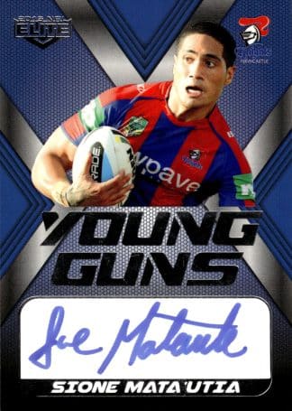 2015 NRL Elite Young Guns Signature - YGS08 Sione Mata'utia Newcastle Knights