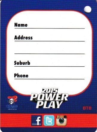 2015 NRL Power Play Bag Tag - BT08 Newcastle Knights