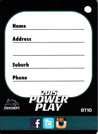 2015 NRL Power Play Bag Tag - BT10 Penrith Panthers