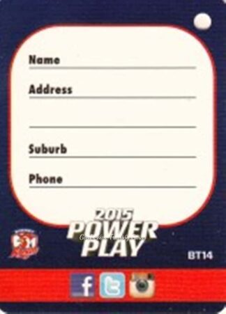 2015 NRL Power Play Bag Tag - BT14 Sydney Roosters