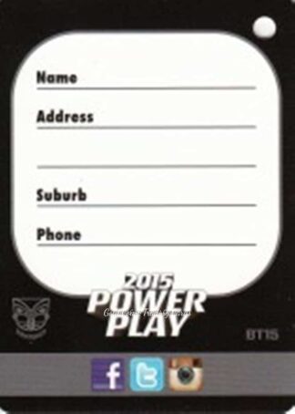 2015 NRL Power Play Bag Tag - BT15 Warriors