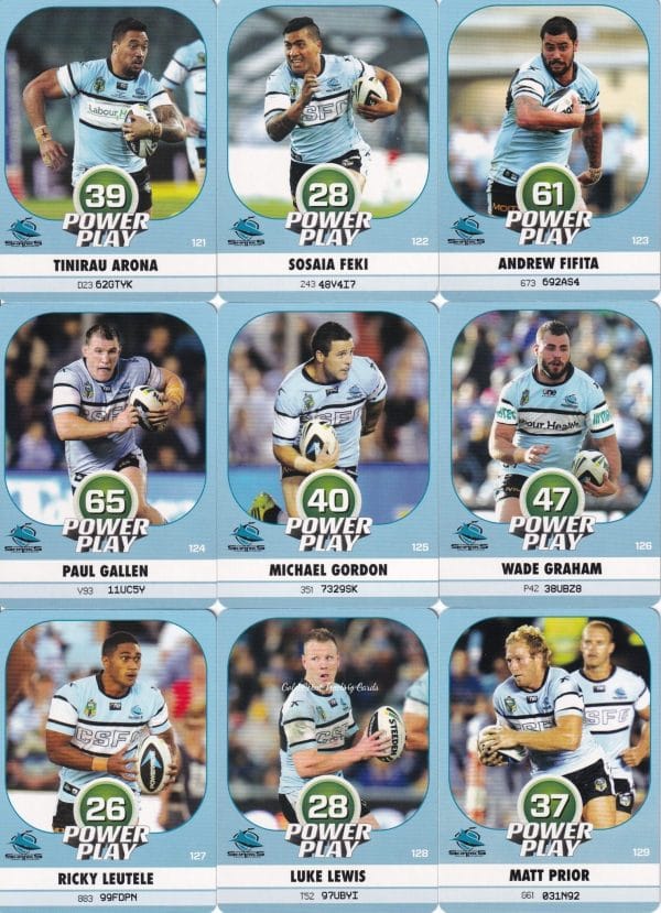 2015 NRL Power Play Base Team Set - Cronulla Sharks