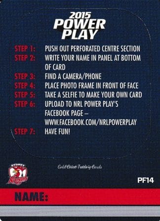2015 NRL Power Play Photo Frame - PF14 Sydney Roosters