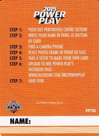 2015 NRL Power Play Photo Frame - PF16 Wests Tigers
