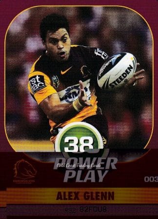 2015 NRL Power Play Common Card - Base 003 Alex Glenn Brisbane Broncos
