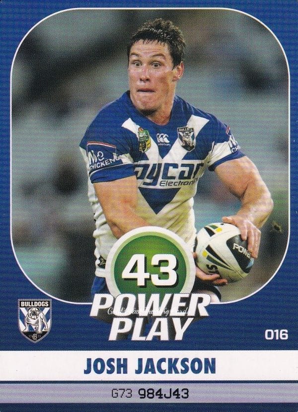 2015 NRL Power Play Common Card - Base 016 Josh Jackson Canterbury Bulldogs