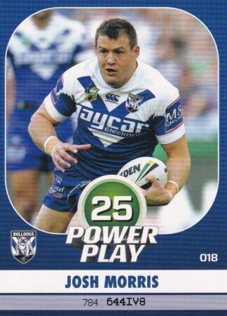 2015 NRL Power Play Common Card - Base 018 Josh Morris Canterbury Bulldogs