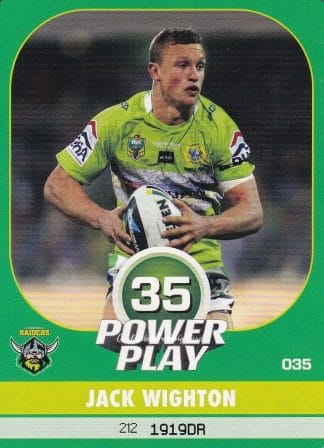 2015 NRL Power Play Common Card - Base 035 Jack Wighton Canberra Raiders