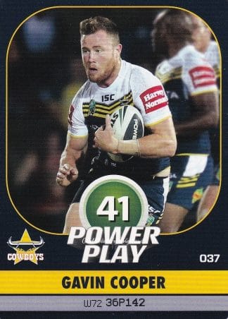 2015 NRL Power Play Common Card - Base 037 Gavin Cooper North Qld Cowboys