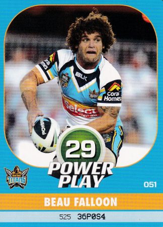 2015 NRL Power Play Common Card - Base 051 Beau Falloon Gold Coast Titans