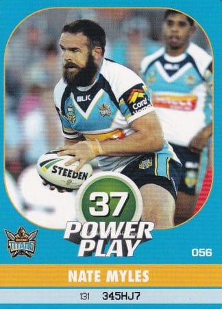 2015 NRL Power Play Common Card - Base 056 Nate Myles Gold Coast Titans