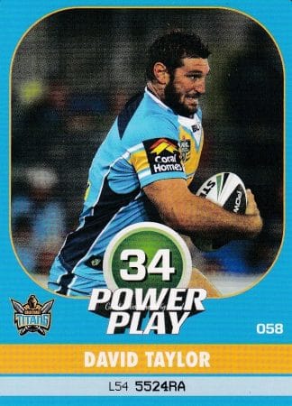 2015 NRL Power Play Common Card - Base 058 David Taylor Gold Coast Titans