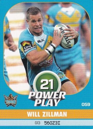 2015 NRL Power Play Common Card - Base 059 Will Zillman Gold Coast Titans