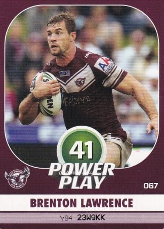 2015 NRL Power Play Common Card - Base 067 Brenton Lawrence Manly Sea Eagles