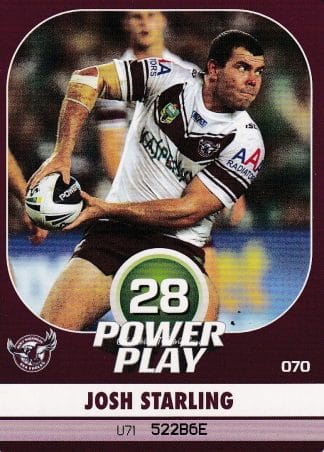 2015 NRL Power Play Common Card - Base 070 Josh Starling Manly Sea Eagles