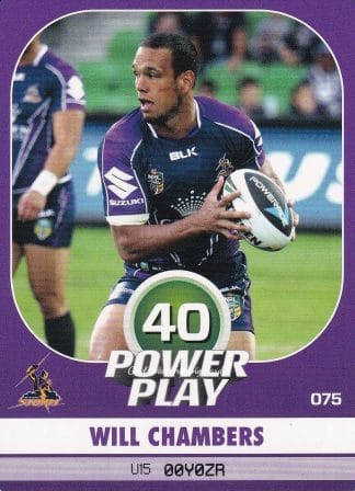2015 NRL Power Play Common Card - Base 075 Will Chambers Melbourne Storm