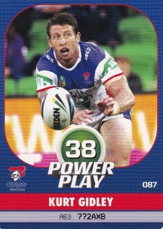 2015 NRL Power Play Common Card - Base 087 Kurt Gidley Newcastle Knights