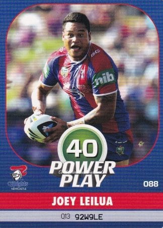 2015 NRL Power Play Common Card - Base 088 Joey Leilua Newcastle Knights