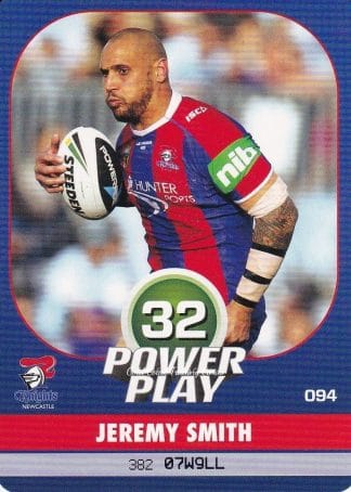 2015 NRL Power Play Common Card - Base 094 Jeremy Smith Newcastle Knights