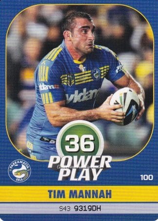 2015 NRL Power Play Common Card - Base 100 Tim Mannah Parramatta Eels